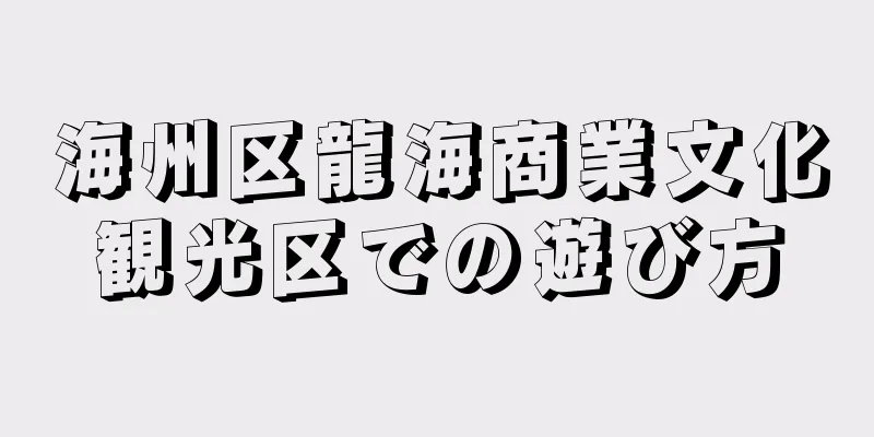 海州区龍海商業文化観光区での遊び方