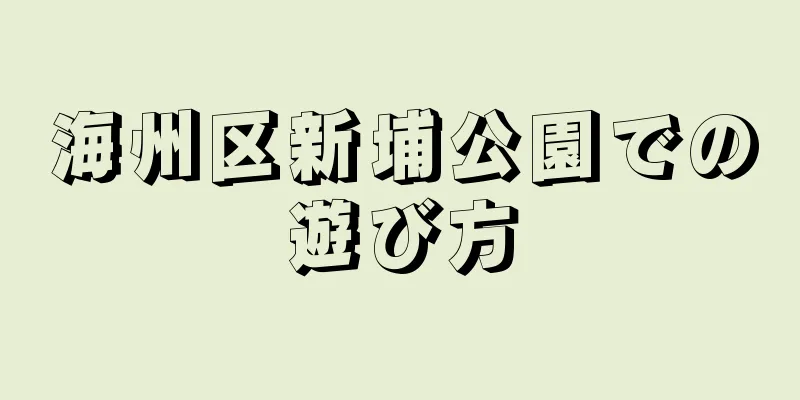 海州区新埔公園での遊び方