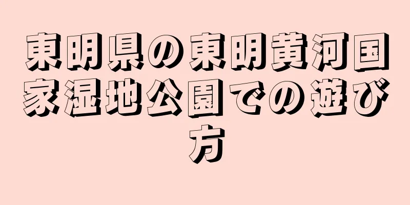 東明県の東明黄河国家湿地公園での遊び方