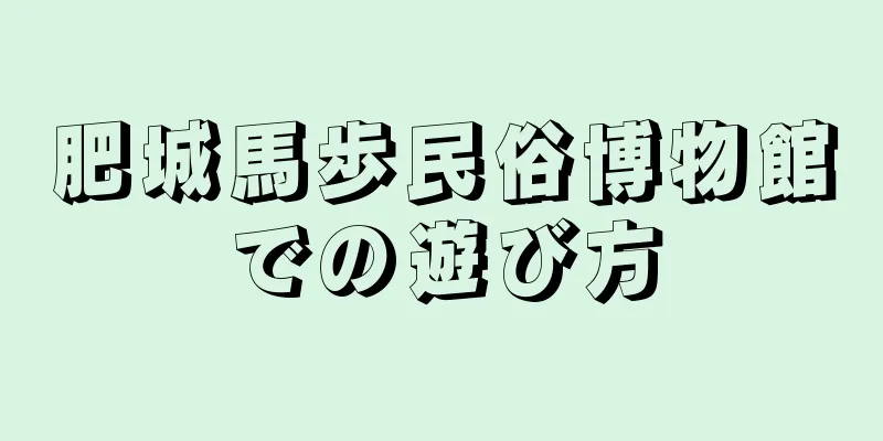 肥城馬歩民俗博物館での遊び方