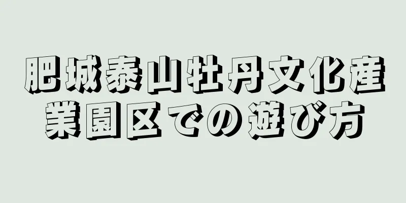 肥城泰山牡丹文化産業園区での遊び方