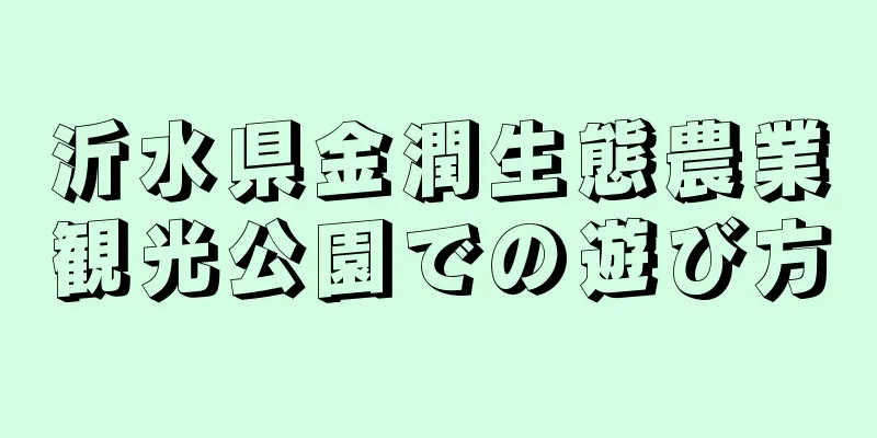 沂水県金潤生態農業観光公園での遊び方