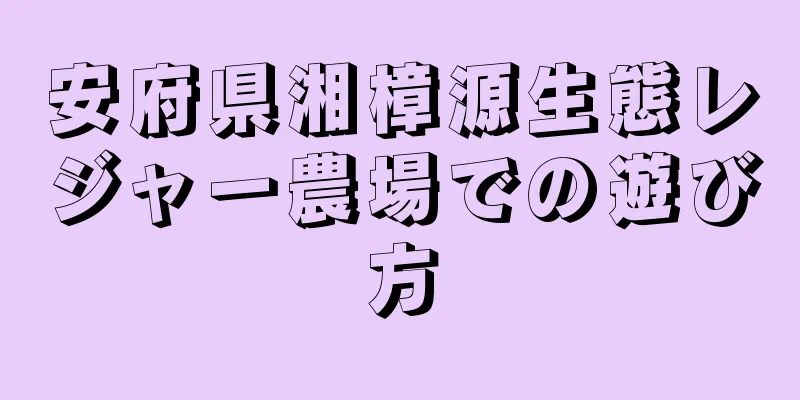 安府県湘樟源生態レジャー農場での遊び方