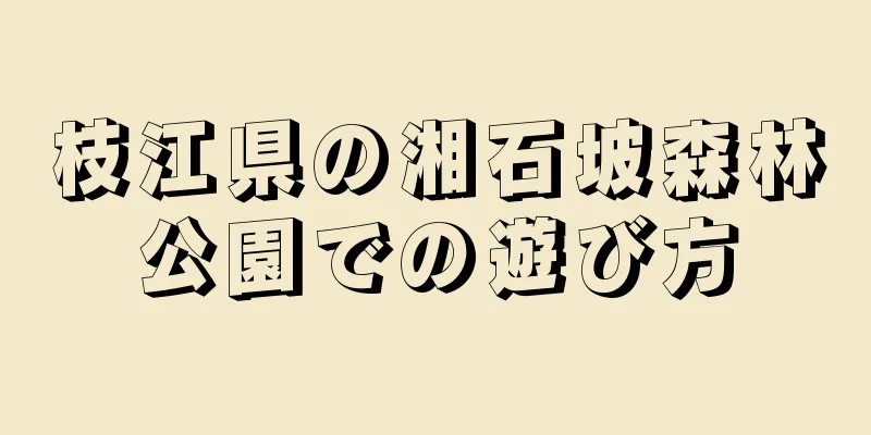 枝江県の湘石坡森林公園での遊び方