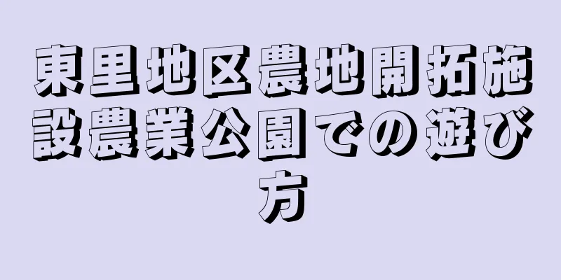 東里地区農地開拓施設農業公園での遊び方