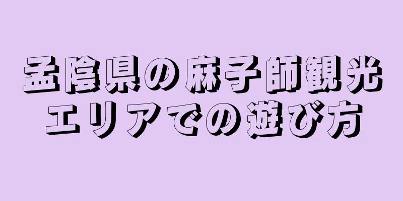 孟陰県の麻子師観光エリアでの遊び方