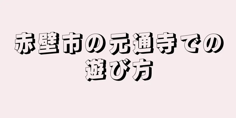 赤壁市の元通寺での遊び方
