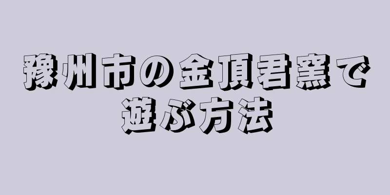 豫州市の金頂君窯で遊ぶ方法