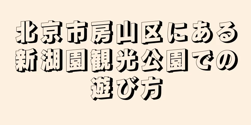 北京市房山区にある新湖園観光公園での遊び方