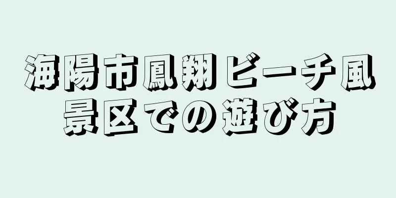 海陽市鳳翔ビーチ風景区での遊び方