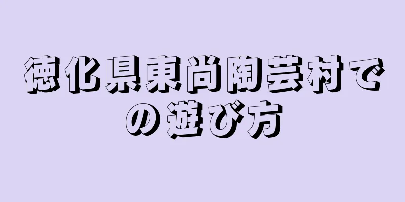 徳化県東尚陶芸村での遊び方