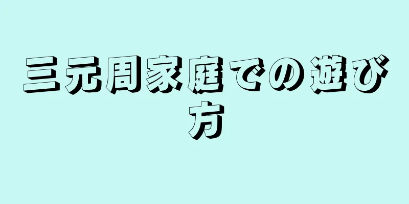 三元周家庭での遊び方