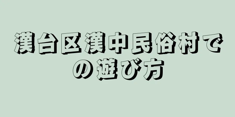 漢台区漢中民俗村での遊び方