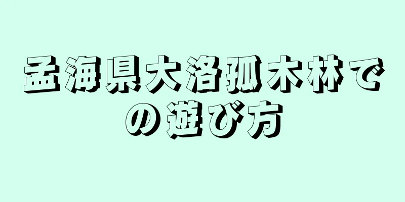 孟海県大洛孤木林での遊び方