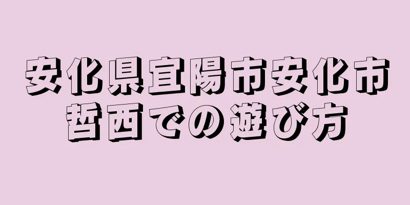 安化県宜陽市安化市哲西での遊び方