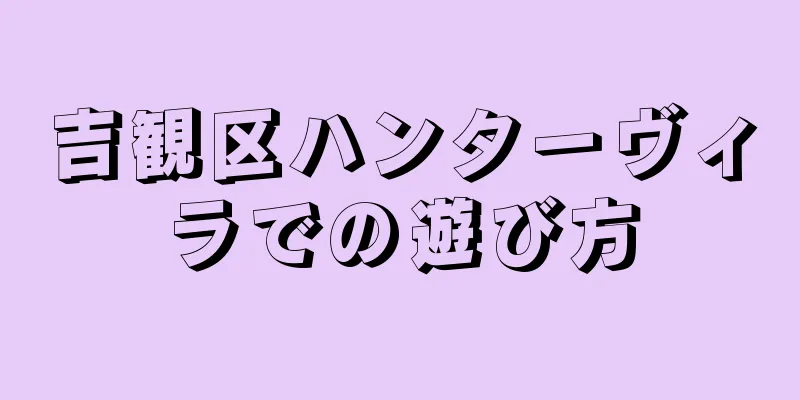 吉観区ハンターヴィラでの遊び方