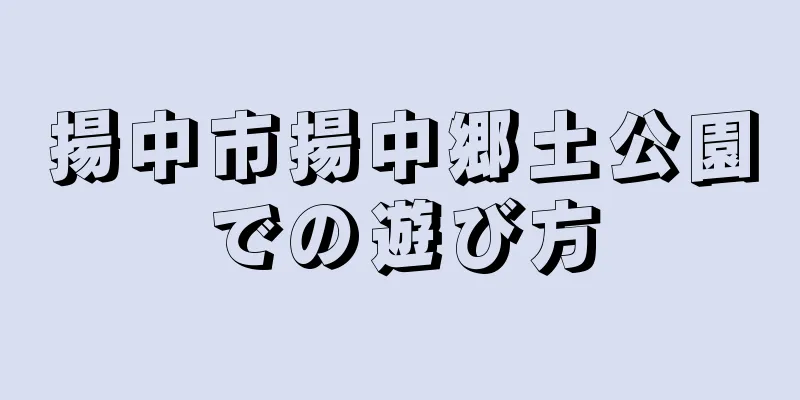 揚中市揚中郷土公園での遊び方