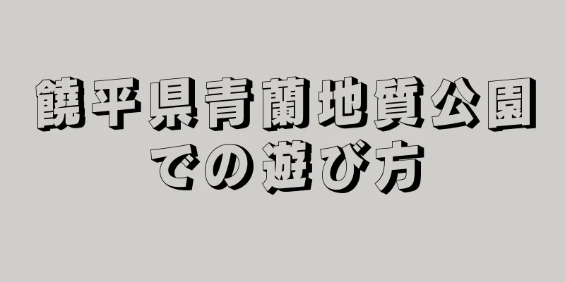 饒平県青蘭地質公園での遊び方