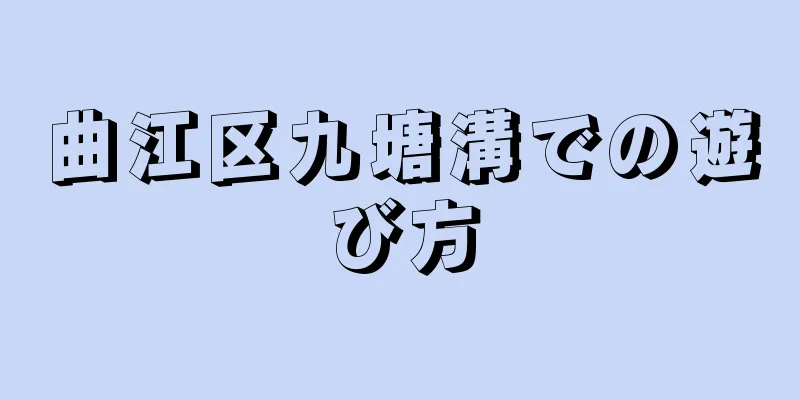 曲江区九塘溝での遊び方