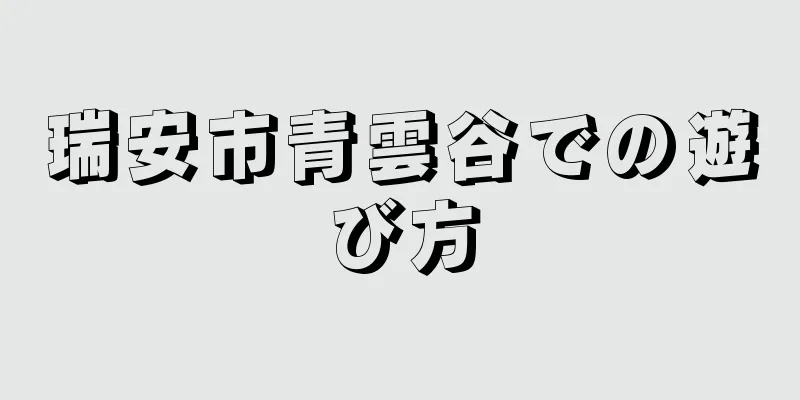 瑞安市青雲谷での遊び方
