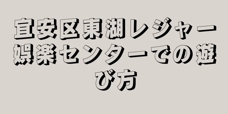 宜安区東湖レジャー娯楽センターでの遊び方