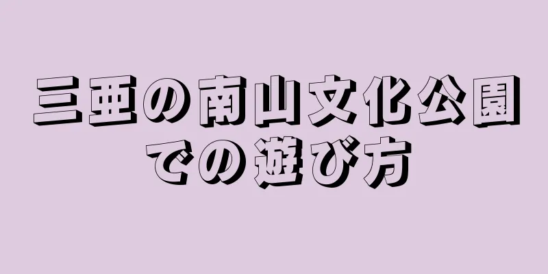 三亜の南山文化公園での遊び方