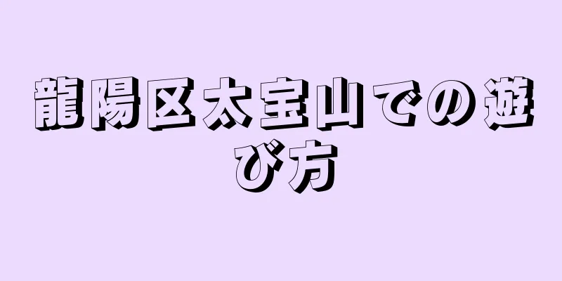 龍陽区太宝山での遊び方