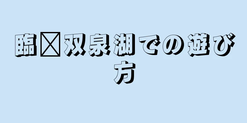 臨泽双泉湖での遊び方