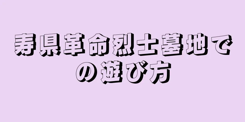 寿県革命烈士墓地での遊び方