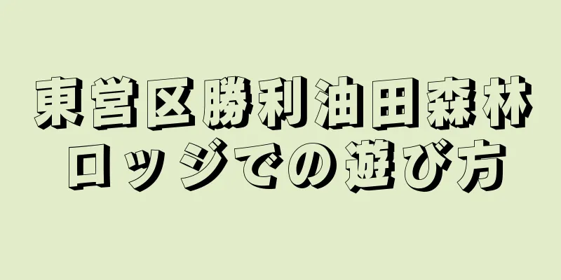 東営区勝利油田森林ロッジでの遊び方