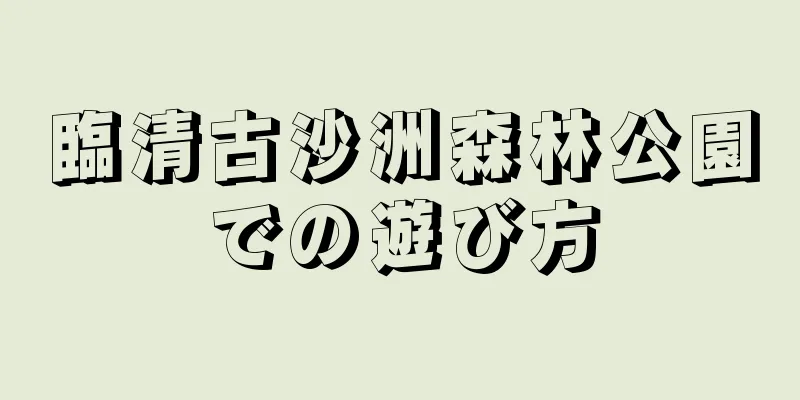 臨清古沙洲森林公園での遊び方