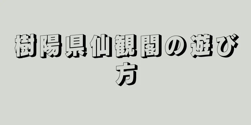樹陽県仙観閣の遊び方