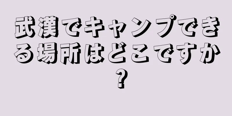 武漢でキャンプできる場所はどこですか？