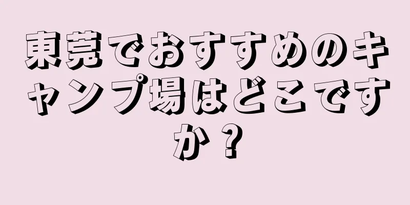 東莞でおすすめのキャンプ場はどこですか？