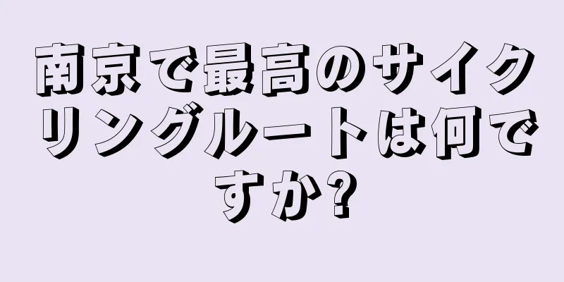 南京で最高のサイクリングルートは何ですか?