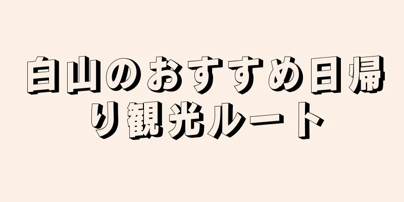 白山のおすすめ日帰り観光ルート