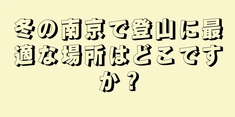 冬の南京で登山に最適な場所はどこですか？