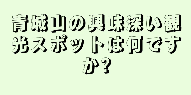 青城山の興味深い観光スポットは何ですか?