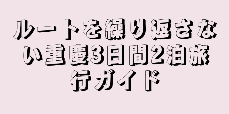 ルートを繰り返さない重慶3日間2泊旅行ガイド