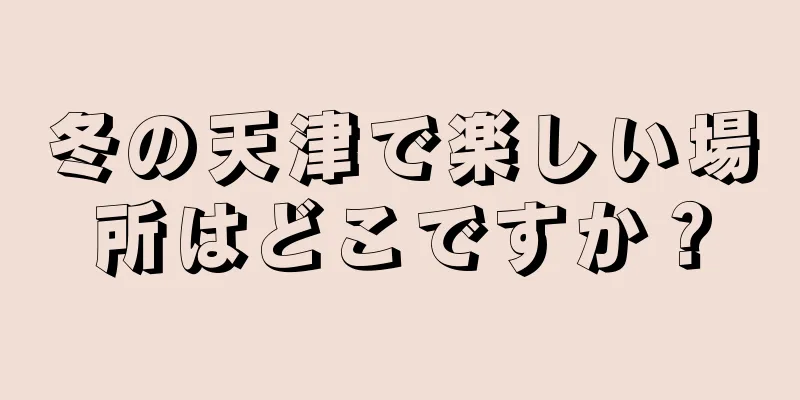 冬の天津で楽しい場所はどこですか？