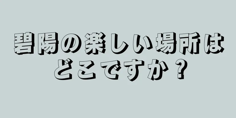 碧陽の楽しい場所はどこですか？