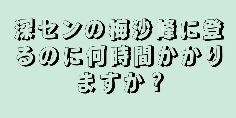深センの梅沙峰に登るのに何時間かかりますか？