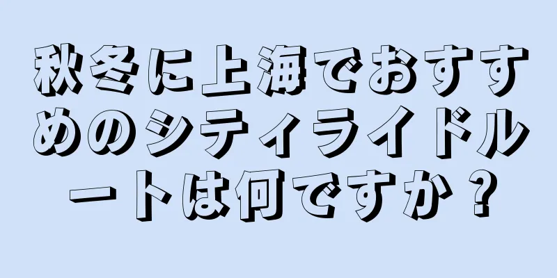 秋冬に上海でおすすめのシティライドルートは何ですか？