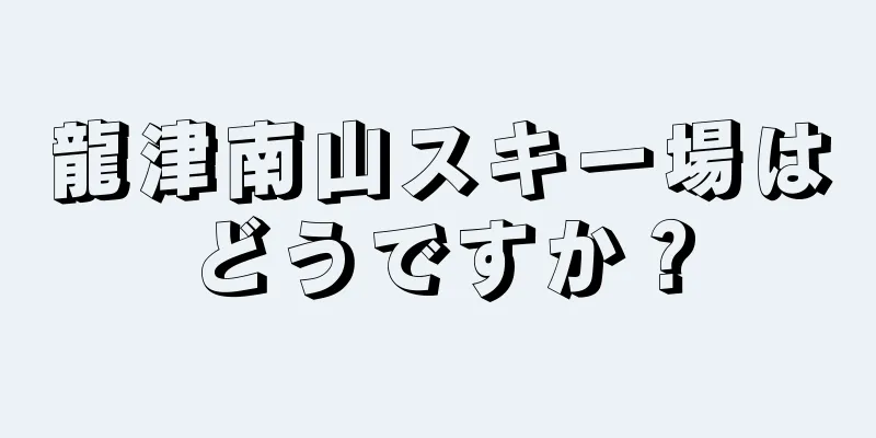 龍津南山スキー場はどうですか？