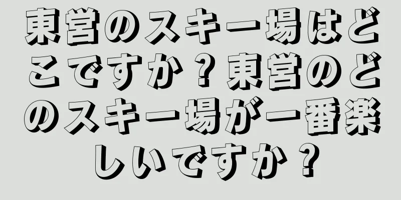東営のスキー場はどこですか？東営のどのスキー場が一番楽しいですか？