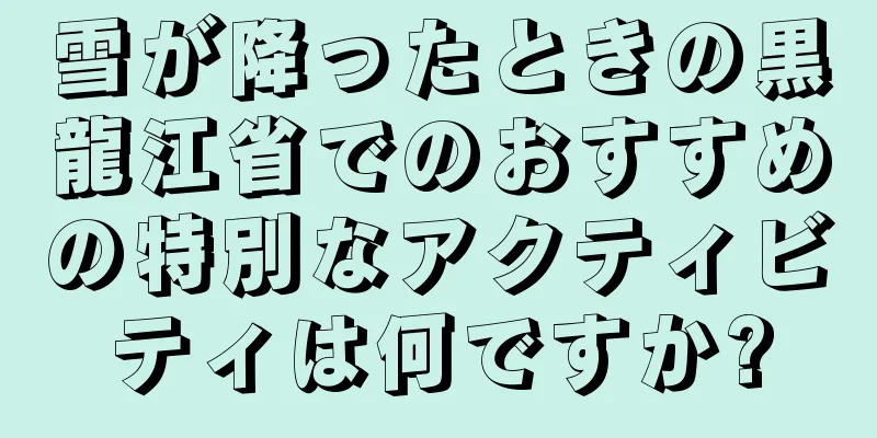 雪が降ったときの黒龍江省でのおすすめの特別なアクティビティは何ですか?