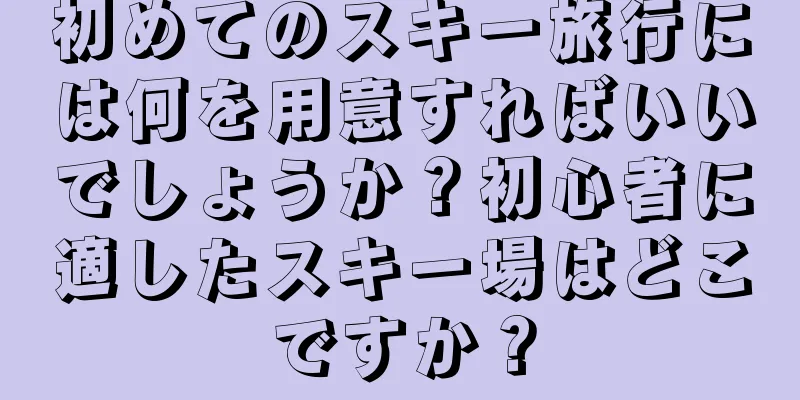 初めてのスキー旅行には何を用意すればいいでしょうか？初心者に適したスキー場はどこですか？