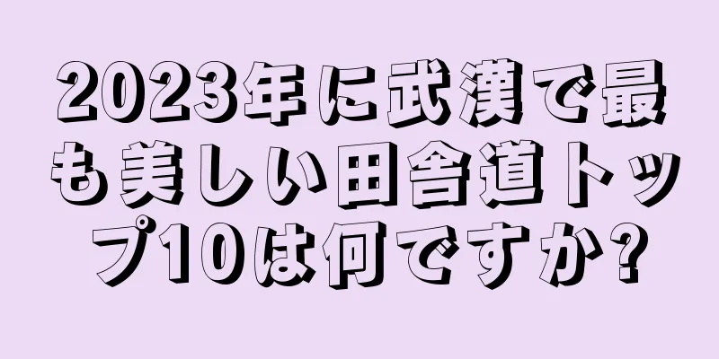 2023年に武漢で最も美しい田舎道トップ10は何ですか?
