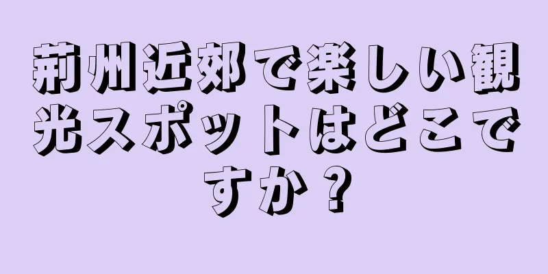 荊州近郊で楽しい観光スポットはどこですか？