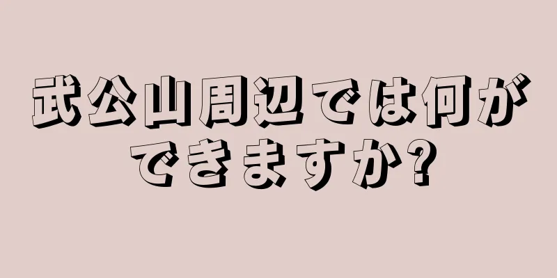 武公山周辺では何ができますか?